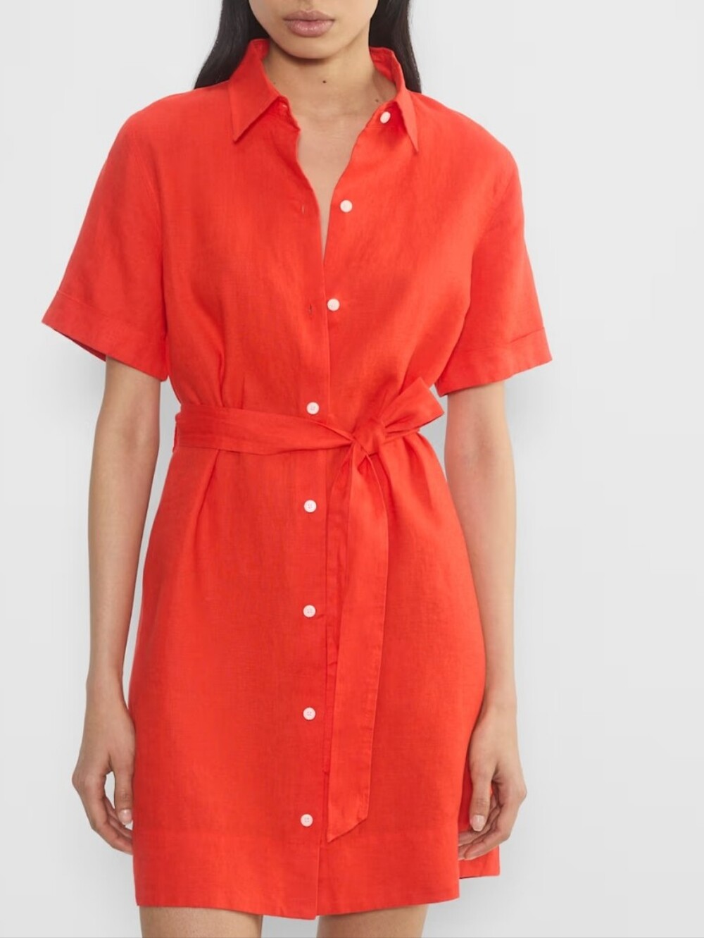 Aritzia Wilfred Eleta Linen Dress Size Med Red